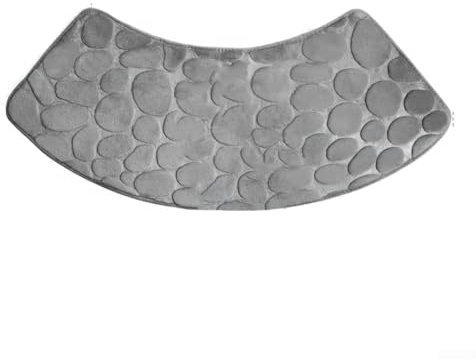 Tappetino da doccia curvo lavabile in lavatrice, ad asciugatura rapida e resistente alle macchie (grigio chiaro)