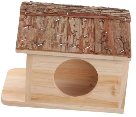 Kisangel Holz Hamster Haus Versteckhütte Für Kleintiere Schlafplatz Aus Naturmaterial Mit Atmungsaktivem Design Für Hamster Chinchillas Und Rennmäuse