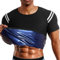 YNPQTDS T-shirt de sudation pour homme, gilet de sudation, gilet de sudation, gilet de sudation, débardeur de sudation, débardeur amincissant, perte de poids, entraînement, fitness, manches courtes,