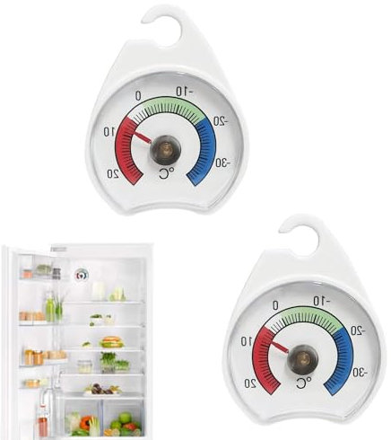 2 Pcs Fridge Freezer Thermometer, Dial Refrigerator Thermometer, Fridge Analogue for Temperature Control, Fridges Thermostat with Coloured Zones