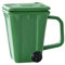 Fenteer Coffee Cup Trash Can Cup Comfortable Handle Juice Milk Mug Dustbin Mug Wheelie Bin Mug for Travel Tea Water Iced Coffee Juice, Green