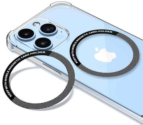 YIANERM 2 PCS Universal Metal Rings Sticker Compatible with Magnetic Wireless Charger, Ultra-Thin Metal Ring Magnetic Adapter Ring Conversion Accessories (black)