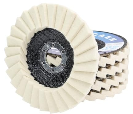 QZATACAEN Felt Flap Disc Abrasives, 127mm x 22.2mm(5 x 7/8) Arbor Buffing Polishing Wheel, Felt Flap Disc Buffing Wheel,for Angle Grinder - 5 Pack