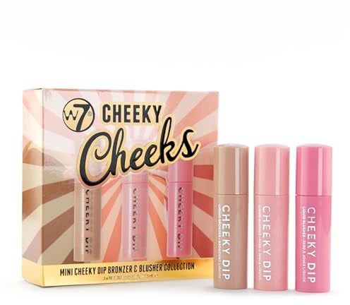 W7 Cheeky Cheeks - Liquid Blusher und Bronzer Trio | Strahlender Glow Kit, Flüssige Formel für Wangen