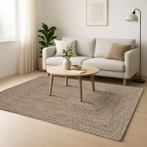 vidaXL Bereichsteppich Natürlich und Schwarz 160 x 230 cm Jute