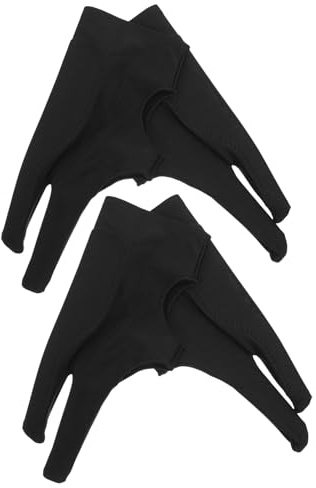 Zweifinger Zeichenhandschuh 4 Stück aus Gewebe Schwarz für Künstler | Atmungsaktiv, Leichte Kontrolle, Sicherer Halt, für Skizzen und Kalligrafie Touchscreen und Pad