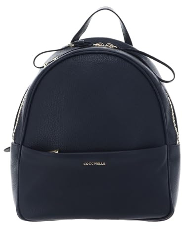 Coccinelle Leder Rucksack Nory Backpack Grained Leather Midnight Blue dunkelblau