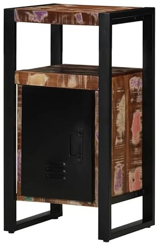 Eleganz Armadio da bagno in legno massello vecchio 40 x 35 x 75 cm – Mobiletto da bagno rustico per un bagno accogliente, durevole ed ecologico
