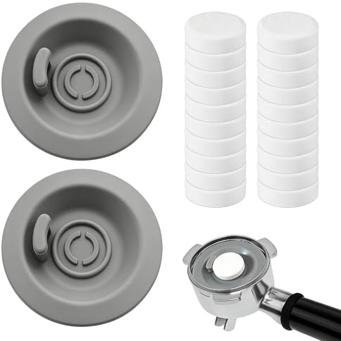 Asheyya 2 Pack 54mm Espresso Backflush Slicone Cleaning Disc for Ninja Luxe Cafe Machines with 20 Pcs Cleaning Tablets