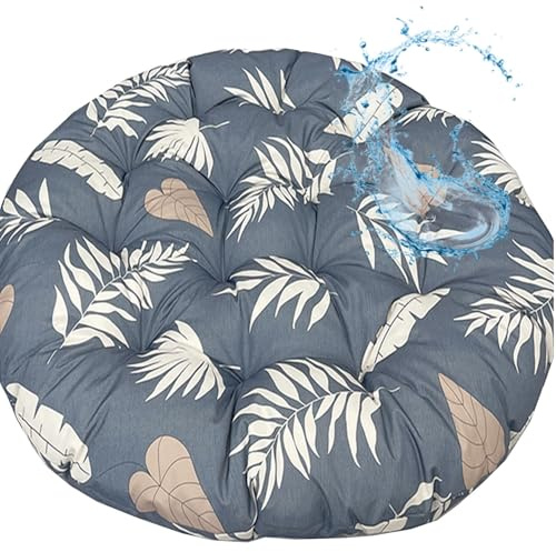 ZGantrix Rundes Papasansessel Kissen Wasserdicht Sitzkissen Hängesessel Outdoor/Indoor Bodenkissen Kissen für Schwenksessel, Korbsessel Outdoor Gartenmöbel Sitzauflage Auflage(Color 2,130x130cm)