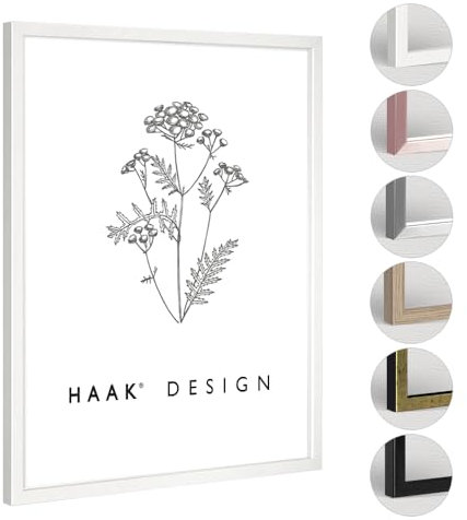 HaakDesign Bilderrahmen Posterrahmen Sunny perfekt für Ihr Poster Bild in Weiß (matt) mit Acrylglas 60 X 80 cm