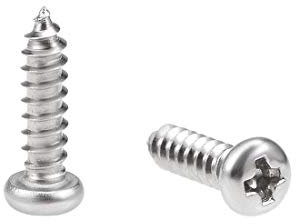 sourcing map 2.6x10mm Auto-taraudage Vis Cruciforme Tête Cylindrique Bombée Vis 316 Inox Acier Fixations Boulons 50Pcs