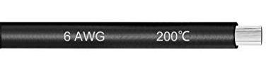 sourcing map Silikon Draht 6 AWG elektrische Drähte Kabel Litzen aus verzinntem Kupferdraht 3ft schwarz