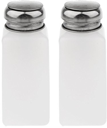 2pcs Empty Press Bottles Stainless Steel Cap Liquid Alcohol Press Pumping Dispenser Containers for Liquid Alcohol Container - 250ml