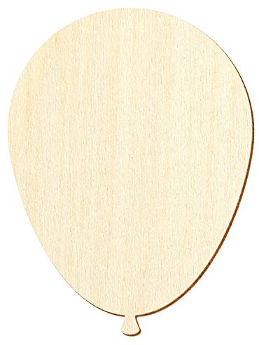 Holz Luftballon - Deko Basteln 3-50cm, Größe:15cm, Pack mit:10 Stück