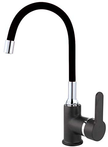 ATCO® Spültischarmatur FLAMINGO BLACK HD flexibler Auslauf Küchenarmatur Einhandmischer Wasserhahn Armatur Küche Spüle schwarz