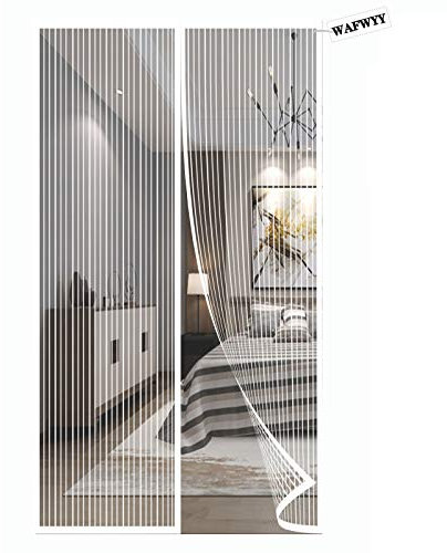 WAFWYY® Magnete, zanzariera magnetica, per porta, protezione contro gli insetti, autoadesivo, senza foratura, chiusura magnetica, telaio completo, 80 x 210 cm