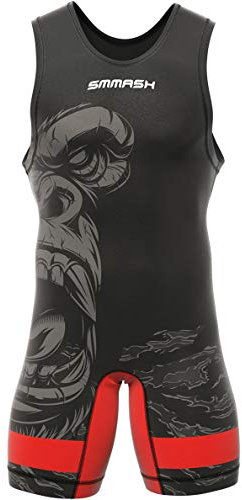 SMMASH Gorilla Ringeranzug für Herren, Wrestling Singlet, Material Atmungsaktiver und Haltbar, Bodysuit mit Gummizug an der Beinöffnung, Ringer Trikot, Hergestellt in der EU (XS)