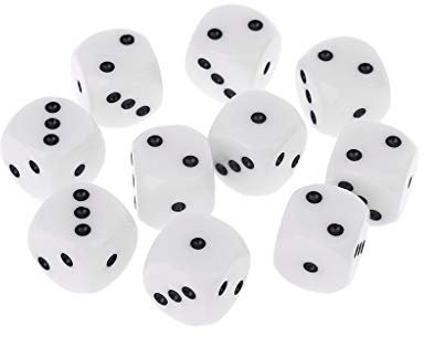 Ncbvixsw 10Pcs 16mm D3 Six Sided Dices Perlen Für Dungeons & Dragon D & D RPG Poly Desktop Tischspiele, Lustiges Und Exquisites Spiel Liefert Spielzeug