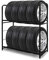 BMOT 1x Reifenständer Reifenregal für 8 Reifen Lagerregal Felgenregal Felgenbaum Höhenverstellung Lagerregale 107 x 46 x 117cm, Ladekapazität 180kg, mit Reifenschutzhülle, für Keller Garage