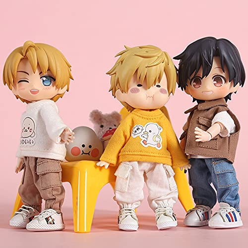 XiDonDon Ob11 Babykleidung Overalls Hosen Molly Puppenkleidung GSC Körper 1/12bjd Hosen Puppenzubehör Freizeithosen (White)