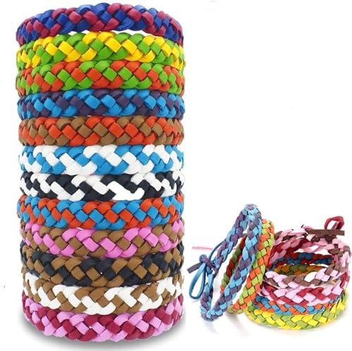 Pulsera antimosquitos para niños, Repelente Mosquitos en Bandas (12 Unidades, protección Natural contra Insectos, Apta para Interiores y Exteriores)