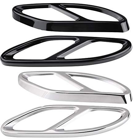 Auspuffblenden, Auspuffblenden 1 Paar Auspuff Endrohrblenden Blenden für -Benz GLC C E-Klasse C207 Coupe 14-17(Schwarz)