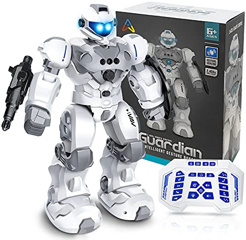 VAV Toys for 6-10 Year Old Boys Girls, Rechargeable Remote Control Robot Toy, Intelligent Programmable RC Robot with 2.4GHz Gesture Sensing, Christmas Birthday Gifts for Kids Age 6 7 8 9 10