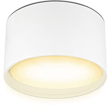 lambado® LED Aufbauleuchte flach mit großer Leuchtfläche - Set inkl. LED GX53 mit 6W 230V neutralweiß - Decken Aufbaustrahler in weiss matt