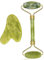Jade Roller & Gua Sha Set - Face & Neck Massager, Eye Puffiness Treatment, Skin Tightening, Natural Green Slimming Massager (Roller-1)