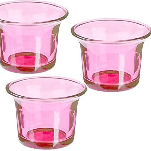 1001decotable - 6 Photophores en Verre Rose Clair