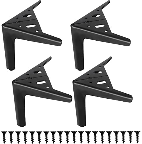 Hyever Möbelbeine 12,7 cm Schwarz Heavy Duty Metall Beine Set von 4 Stück für Sofa Couches Kommode Bank Schrank