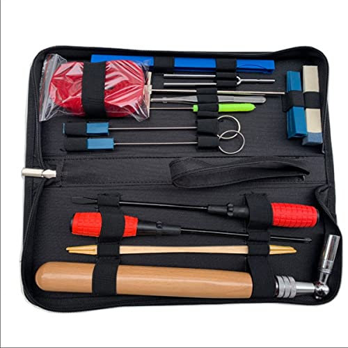 RANRAO 16-teiliges professionelles Klavier-Stimm-Set, Wartungs-Stimmgerät, Stimmschlüssel, Hammer, Werkzeug mit Tasche