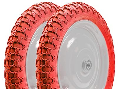 2 Stück 12 Zoll Fahrrad Reifen 12.5x2 1/4 Kinder Wagen Roller 62-203 Rot B-Ware