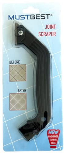 MustBest Joint Scraper & Pinceau, scie à mortier et pinceau, outil de nettoyage de mortier de carrelage, grattage et balayage, outil de décapage de carrelage (accessoires, dissolvant de joints pour