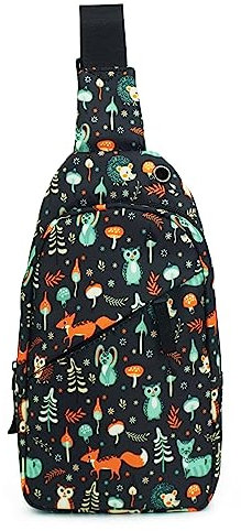 MIKOPNLIW Sling Bags for Men Women Shoulder Backpack Small CrossBody Chest Bag Daypack for Wiking Cycling and Travel, Tiere, Daypack Rucksäcke