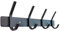 UK Seller | Black Stainless Steel Wall Coat Hook Rack | 4 Hooks for Bathroom Door | Towel Rail, Kitchen, Dressing Gown Hanger Modern & Clean Design