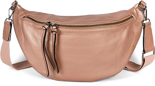 styleBREAKER Sac à bandoulière pour femme en forme de croissant, bandoulière réglable et amovible, sac à main uni 02012386, couleur:Or rose