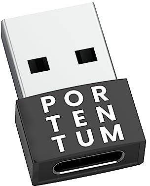 PORTENTUM USB c to USB Adaptor - 480 MB Speed - Premium Zinc Allow with High Heat Resistance - USB to USB C adapter - Black