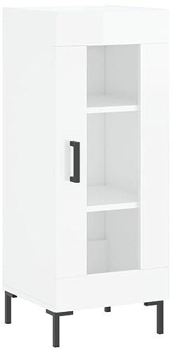 vidaXL Sideboard, Kommode mit viel Stauraum, Beistellschrank Anrichte für Wohnzimmer, Schrank Mehrzweckschrank Glas-Tür, Modern, Hochglanz-Weiß Holzwerkstoff