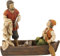 FADEDA Barco de pesca con 2 pescadores/altura: 9 cm/pintado a mano/figuras de belén fieles - decoración de mesa de Navidad cuna accesorios