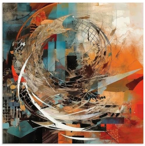 ARTland Wanddeko Wandbild Alu Verbundplatte für Innen & Outdoor Bild 100x100 cm Abstrakte Deko Modern Fraktale Geometrie Farbe U4WT