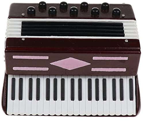 Toyvian Puppenhaus Akkordeon Schreibtischaufsatz Musikspielzeug Miniatur-akkordeonmodelle Mini-Akkordeon Desktop-Spielzeug Miniforce-spielzeuge Dekorationen Musikinstrument Kind Linde