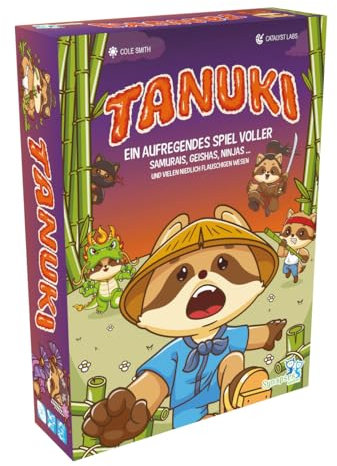 ELZNIR GAMES Tanuki Kartenspiel, strategisches Familienspiel, Ninjas, Geishas & Bambusgärten, ab 8 Jahren, 3-6 Spieler, leicht zu Lernen, interaktives Taktikspiel, Synapses Games