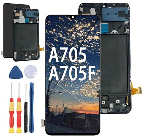 Yuxyiony Neuer LCD Bildschirm Ersatz für Samsung Galaxy A70 A705 SM-A705F 2019 LCD Display Touch Screen Reparaturteile mit Werkzeug.