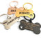 Personalised Engraved Stainless Steel Dog Tag ID - Bone with Paw - Choose Size - Choose Colour
