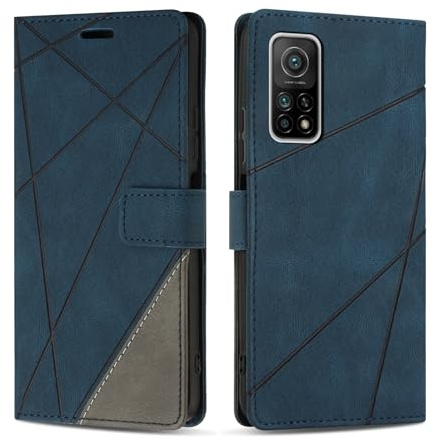 SONWO Handyhülle für Xiaomi MI 10T Pro 5G / Xiaomi MI 10T 5G Hülle, Premium PU Leder Handyhülle Wallet Silikon Schutzhülle Klapphülle für Xiaomi MI 10T Pro 5G / Xiaomi MI 10T 5G, Blau