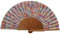 Tusitala Barcelona Spanischer Handfächer Lazos – Holz und Baumwolle – 23 cm – Etui und Hülle aus Jute – Modeaccessoire – Handgefertigt in Spanien – Events und Geschenke – Kollektion Geometries