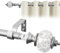 Deconovo Sturdy Door Curtain Rails 76-122cm and Fittings, Metal Extendable Curtain Rods Drilled, Adjustable Voile Curtain Poles for Eyelet Curtains, Silver Grey, 76-122cm