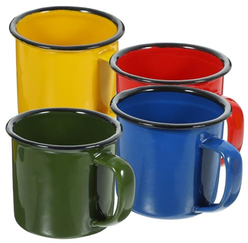 Alipis 4 Pezzi Tazza Di Smalto Colorato Tazze Da Tè Cinesi Retro Tazza Di Smalto Retro Tazza Di Latte Tazza Di Caffè In Ceramica Tazza Da Campeggio Tazze Di Tè Smaltate Tazze Per Caffè